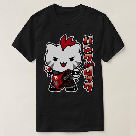 Punk Rock Cat T-shirt (Design voorkant)