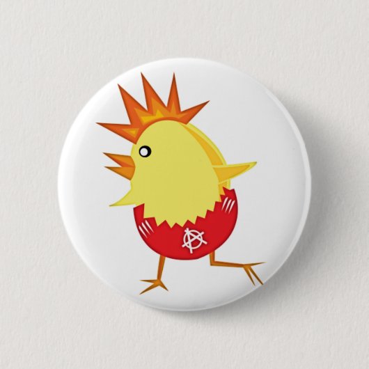 punk_rock_chicken_ ronde button 5,7 cm (Voorkant)