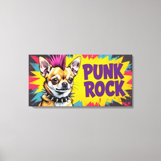 PUNK ROCK-CHIHUAHUA CANVAS AFDRUK (Voorkant)