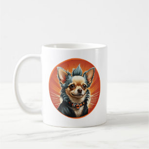 Punk Rock Chihuahua Hond Mohawk Motorjas Koffiemok