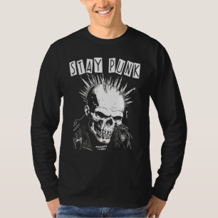 Punk Rock Concert Schedel Skelet Mohawk Mohikaan T-shirt