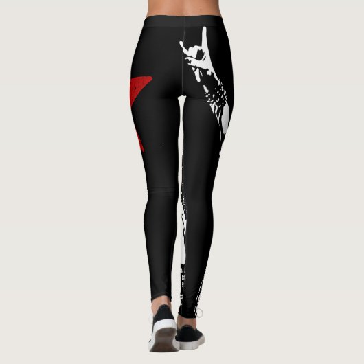 Punk Rock Custom Tekst 90s Grunge Street Art Leggings (Achterkant)
