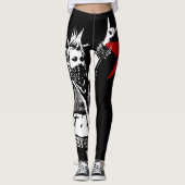 Punk Rock Custom Tekst 90s Grunge Street Art Leggings (Voorkant)