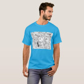Punk Rock Design #14 Fantasy Ocean op Light Blue T-shirt (Voorkant volledig)