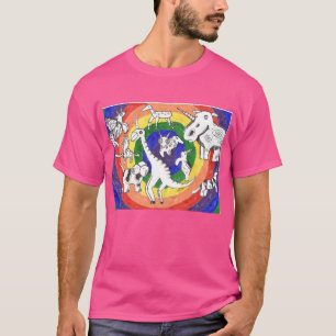 Punk Rock Design #24b in COLOR op 'Wow PInk' T-shirt