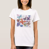 Punk Rock Doodle #28 Kleur Vlinders Vrouwen T-shirt (Voorkant)