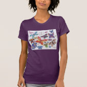Punk Rock Doodle #28 Vlinders Kleur Vrouwen T-shirt (Voorkant)