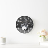 Punk Rock Drummer Bear Playing Drums Rocker Ronde Klok (Huis)