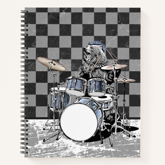 Punk Rock Drummer Beer Drum Kit Musician Drumming Notitieboek (Voorkant)