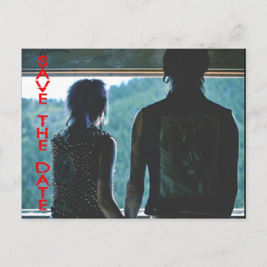 Punk Rock Emo punk save the date briefkaart (Voorkant)