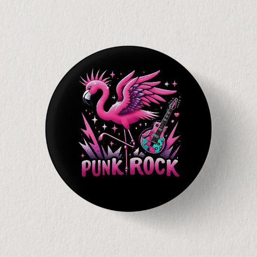 punk rock, Flamingo rock Ronde Button 3,2 Cm (Voorkant)