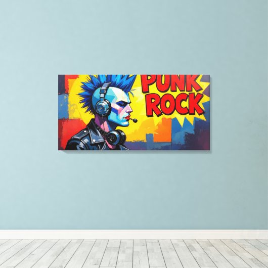 PUNK ROCK FOREVER-2 CANVAS AFDRUK (Insitu (Houten vloer))