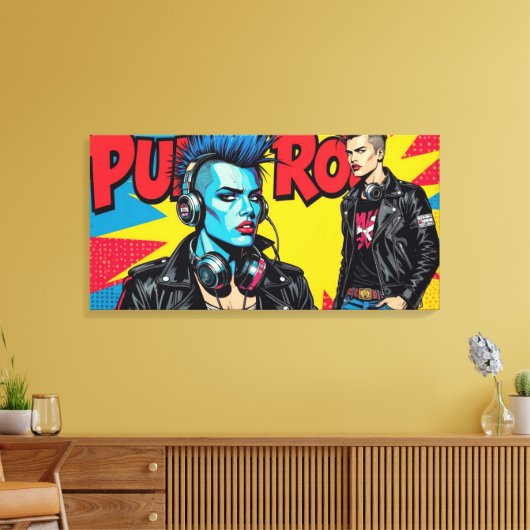 PUNK ROCK FOREVER-3 CANVAS AFDRUK (Insitu (Woonkamer))