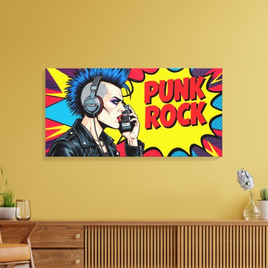 PUNK ROCK FOREVER-4 CANVAS AFDRUK (Insitu (Woonkamer))