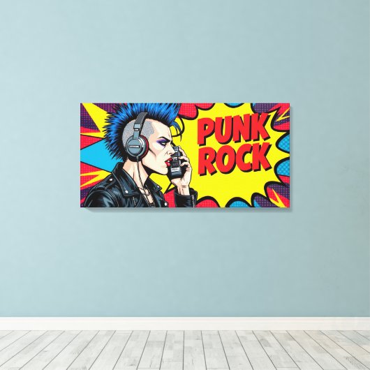 PUNK ROCK FOREVER-4 CANVAS AFDRUK (Insitu (Houten vloer))
