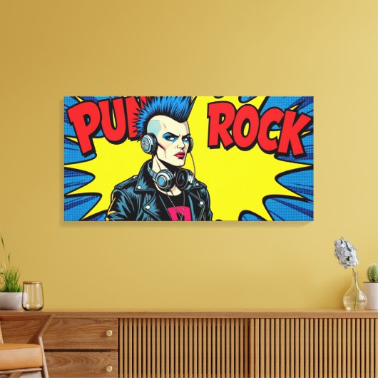 PUNK ROCK FOREVER-5 CANVAS AFDRUK (Insitu (Woonkamer))