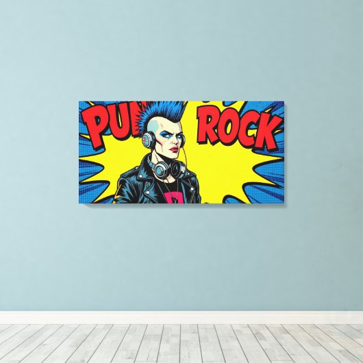 PUNK ROCK FOREVER-5 CANVAS AFDRUK (Insitu (Houten vloer))