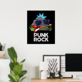 Punk Rock Funny Music Pun Dark BG Poster (Thuiskantoor)