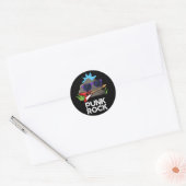 Punk Rock Funny Music Pun Dark BG Ronde Sticker (Envelop)