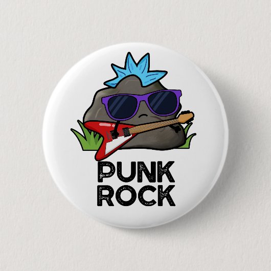 Punk Rock Funny Music Pun Ronde Button 5,7 Cm (Voorkant)