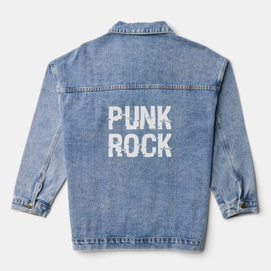 Punk Rock Getypte Lettertype Met Afstand Denim Jacket (Achterkant)