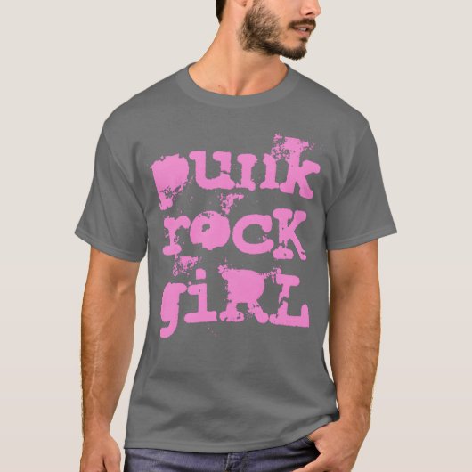 Punk Rock Girl grappig T-shirt (Voorkant)