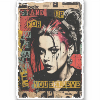 Punk Rock Girl Street Art Quote Graffiti Grunge Sticker
