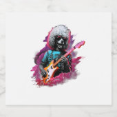 Punk Rock Gitaar Poedel Hond Gitarist T-Shirt Sparkling Wijnetiket (Enkel label)