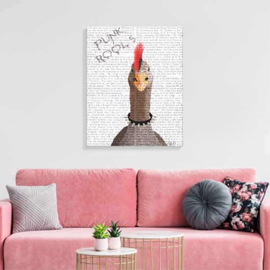 Punk Rock Goose Canvas Afdruk (Insitu (Woonkamer))