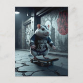 Punk Rock Gothic Skateboarding Hamster Briefkaart (Voorkant)