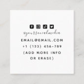 Punk Rock Gothic Skull Tattoo Artist Salon Studio Vierkante Visitekaartje (Achterkant)