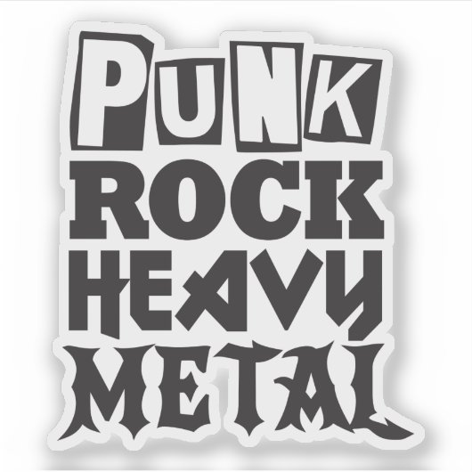 Punk Rock Heavy Metal Sticker (Voorkant)