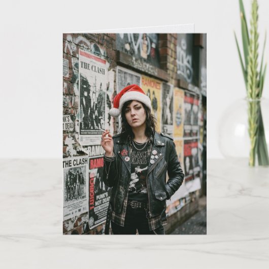 Punk Rock Kerst Riot Vakantie Kaart (Voorkant)