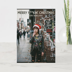 Punk Rock Kerst Riot Vakantie Kaart