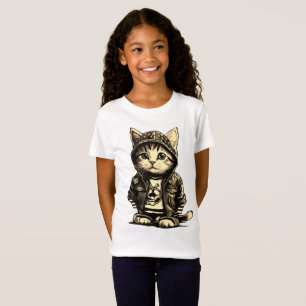 Punk Rock Kitten Schattige Cat Design T-shirt