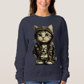 Punk Rock Kitten Schattige Cat Design Trui (Voorkant)