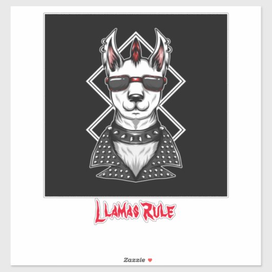 Punk Rock Llamas Rule Sticker (Vel)