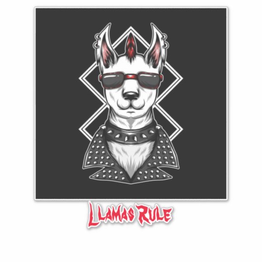 Punk Rock Llamas Rule Sticker (Voorkant)