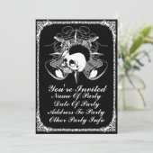 Punk Rock Mohawk Skull Rozen Guitars Spikes Kaart (Staand voorkant)