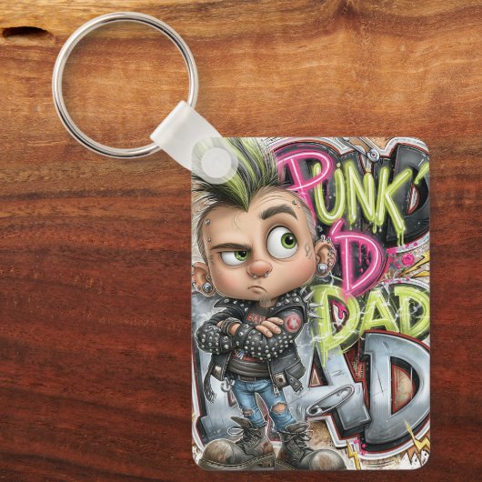 Punk Rock Mohawk Vader Sleutelhanger (Voorkant)