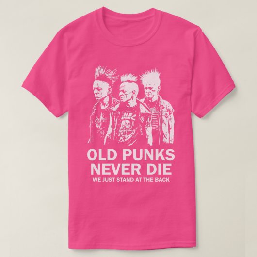 Punk Rock Old Punks Nooit sterven 4 T-shirt (Design voorkant)