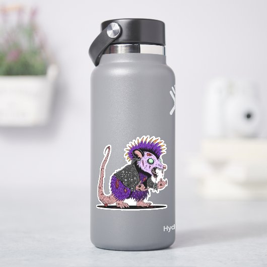 Punk Rock Opossum Zombie Sticker (HydroFlask)
