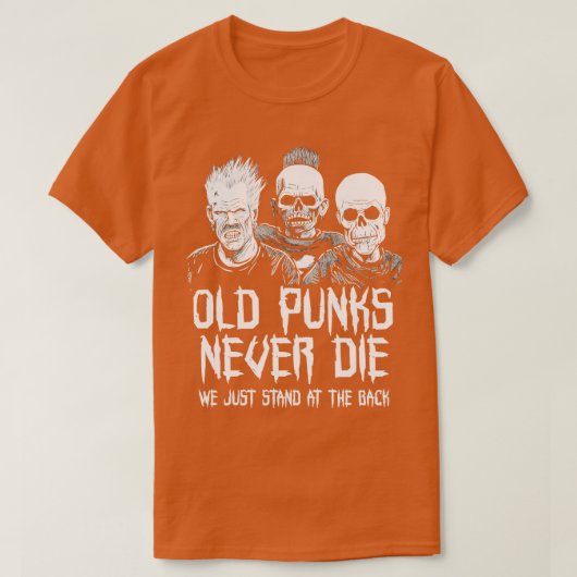 Punk Rock Oude Punks Nooit Sterven 1 T-shirt (Design voorkant)