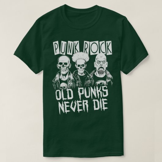 Punk Rock Oude Punks Sterven Nooit 2 T-shirt (Design voorkant)
