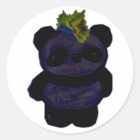 Punk Rock Panda 2 Ronde Sticker (Voorkant)
