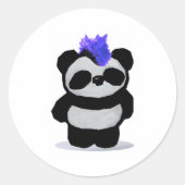 Punk Rock Panda Ronde Sticker (Voorkant)