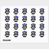 Punk Rock Panda Ronde Sticker (Vel)