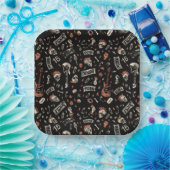 punk Rock Pattern - Bold & Rebellious Papieren Bordje (Feest)