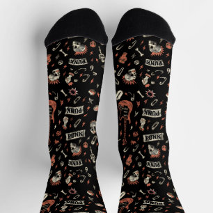 Punk Rock Pattern - Bold & Rebellious Sokken