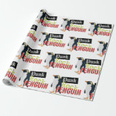 Punk Rock Penguin Cadeaupapier (Uitgerold)
